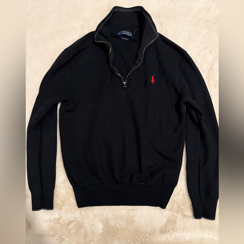 Ralph Lauren Black Zip-Up Sweater for Men